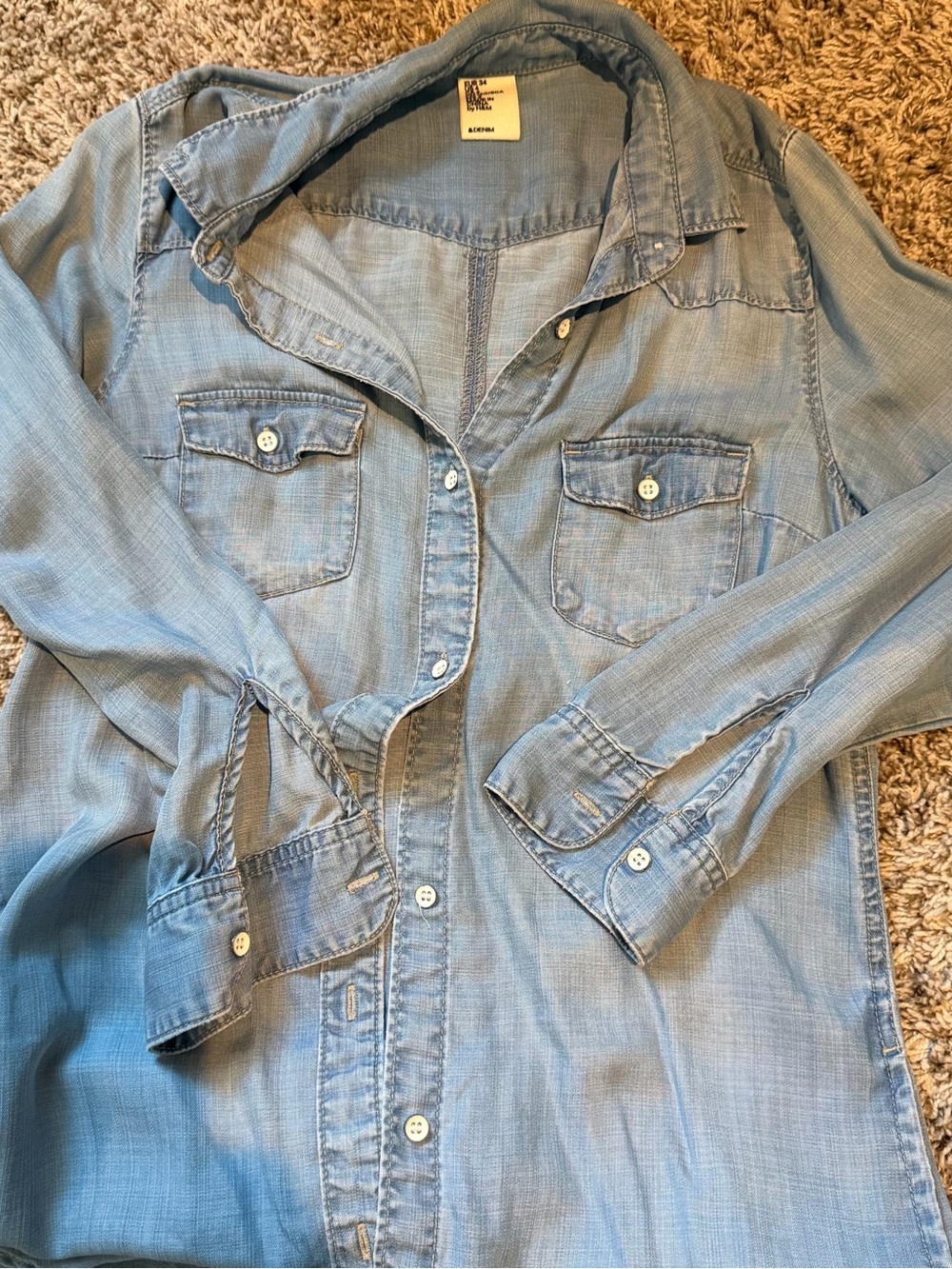 H&M Light Blue Denim Shirt - Picture 2 of 3
